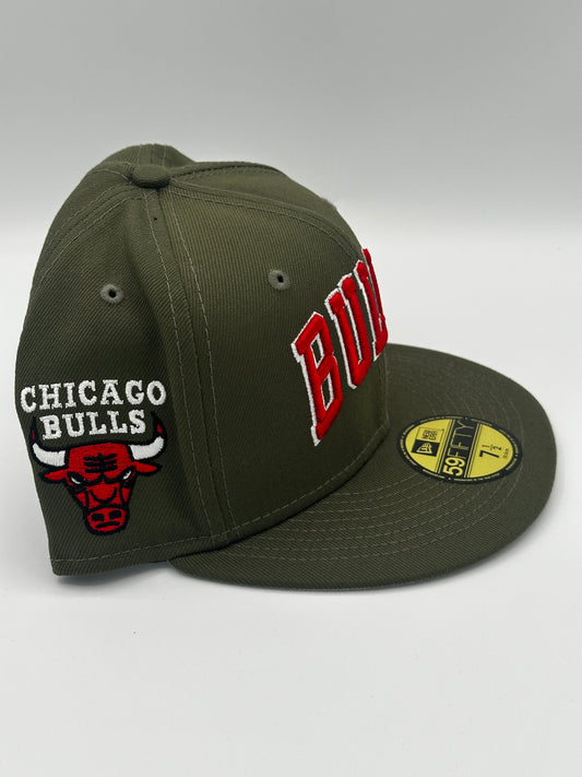 Chicago Bulls Fitted Hat Hunter Green 7-1/2