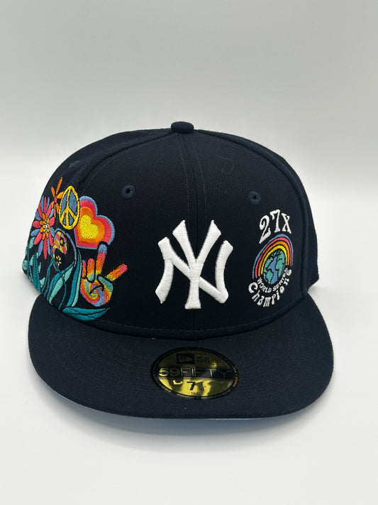 Yankees Fitted Hat Peace Navy Blue