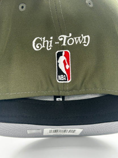 Chicago Bulls Fitted Hat Hunter Green 7-1/2